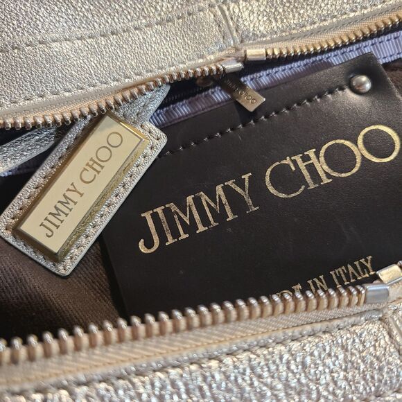 Jimmy Choo (Authentic) Tulita Champagne Gold Leather Buckle Satchel Handbag VGUC - Picture 12 of 12